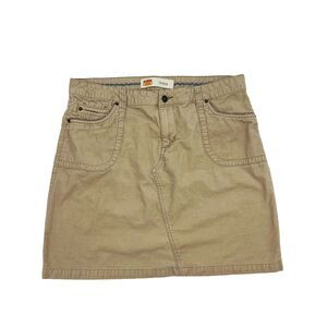 Route 66 Khaki Corduroy Mini Skirt Vintage Y2K Pockets Belt‎ Loops Women's